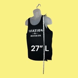 Aviation American Gin Men’s Black Tank Top No Size Tag Best Guess S/M